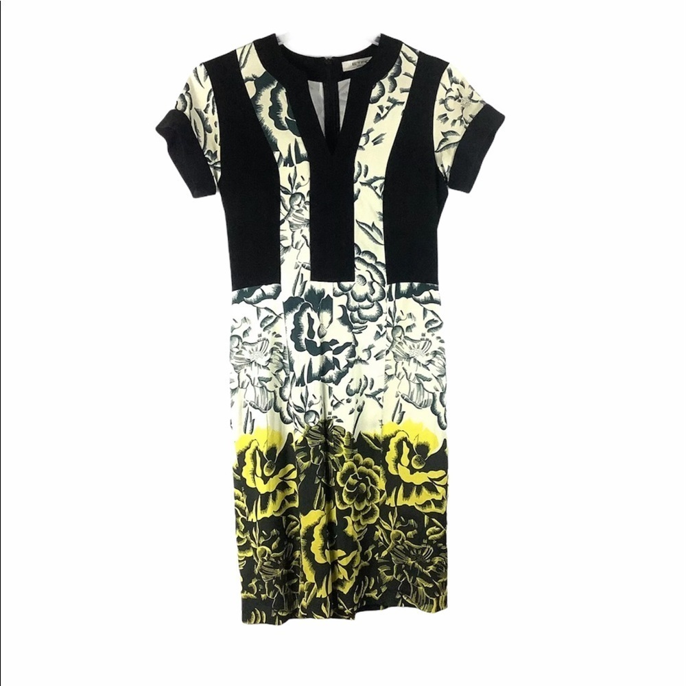Etro | floral short sleeve v neck sheath dress
